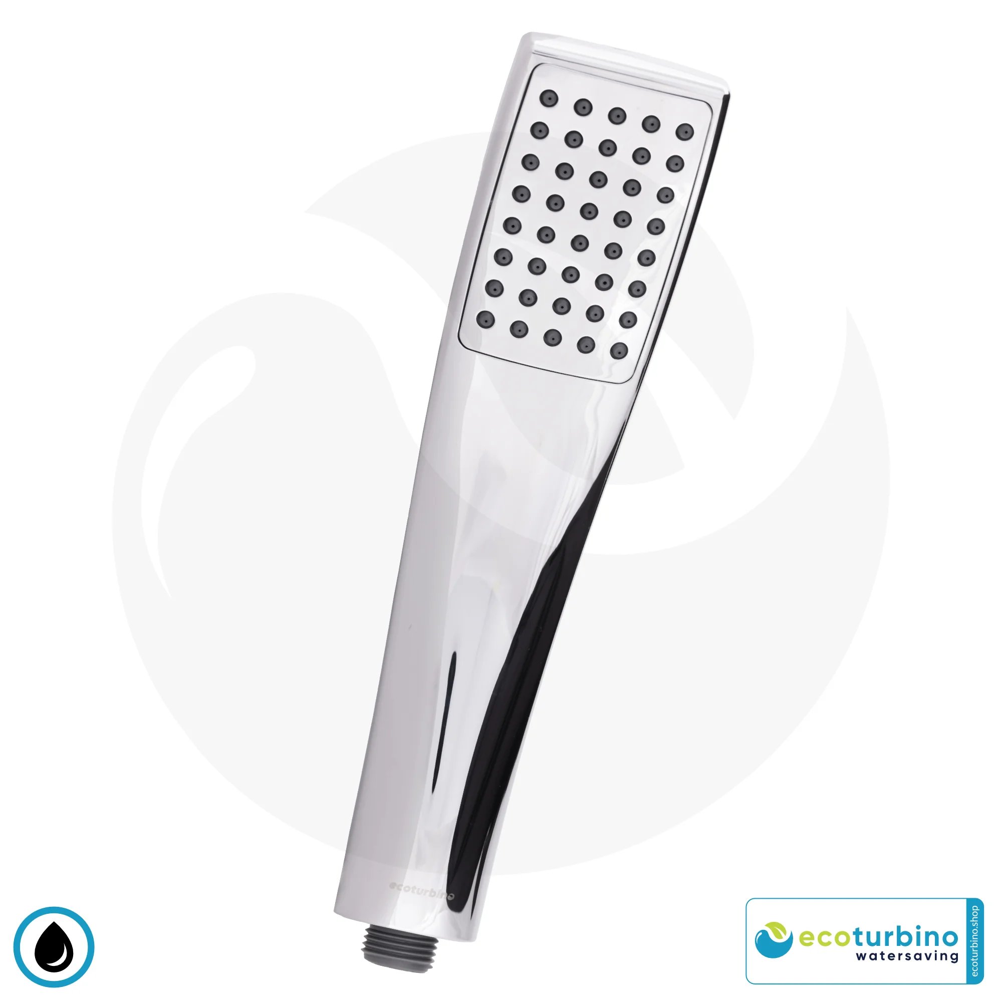ecoturbino® Handdusche DELUXE 10 Legio | Design Duschkopf - Handbrause | silber