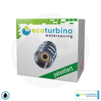 ecoturbino® ET10L Vattenbesparande duschadapter | Spara vatten och energi (gas, el) | Minska kostnaderna med upp till 40% när du duschar + tömmer duschhuvudet