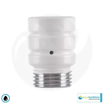 ecoturbino® ET10L Water-Saving Shower Adapter | Save Water and Energy (Gas, Electricity) | Reduce Costs by up to 40% when Showering + Emptying the Shower Head | white
