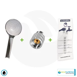 ecoturbino® Handdusche UPGRADE SET 10 Legio | ET10L Wasserspar Adapter + Hand Duschkopf - Handbrause