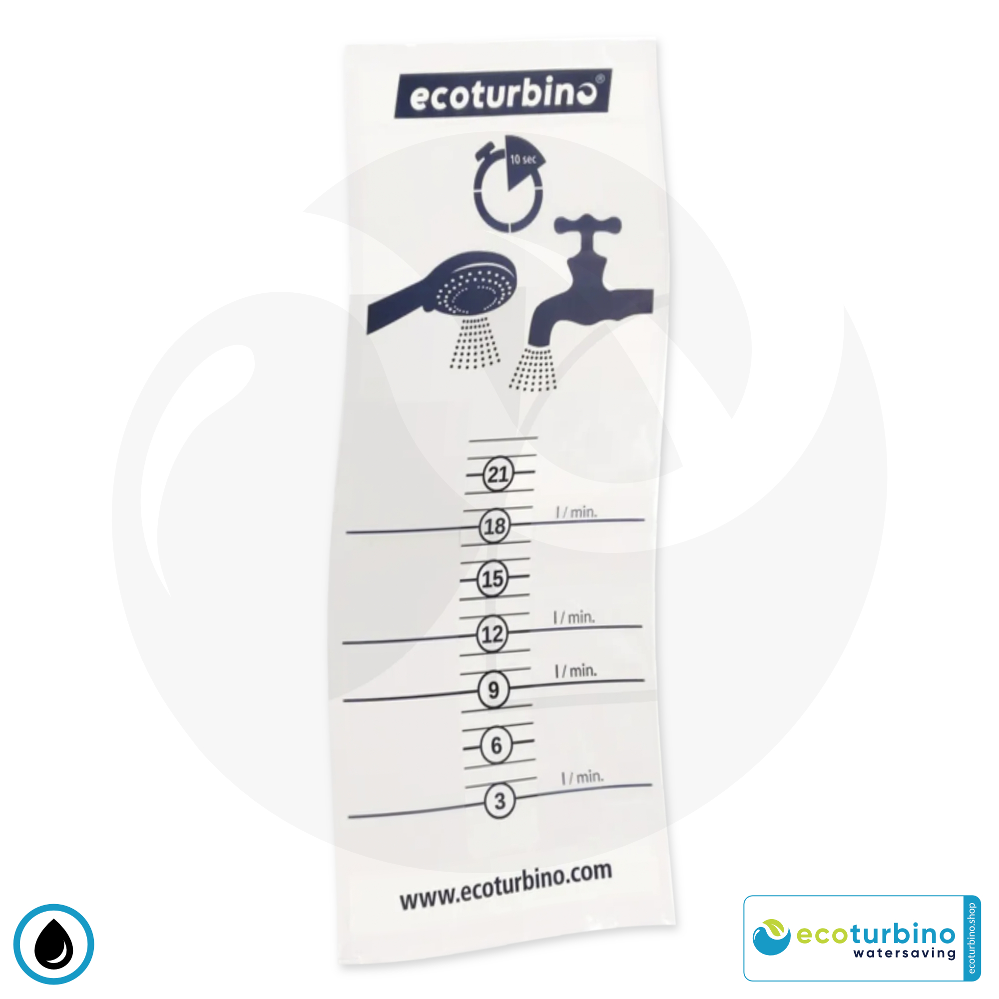 Wasser Messbeutel zur Wassermengen Ermittlung | ecoturbino® Eignung und Einsparmöglichkeit