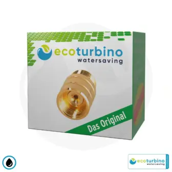 ecoturbino® ET10L waterbesparende doucheadapter | goud | bespaar water en energie (gas, elektriciteit) | verlaag de kosten tot 40% tijdens het douchen + leegmaken van de douchekop