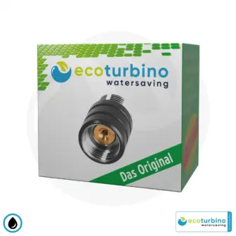 Adaptador de ducha para ahorro de agua ecoturbino® ET10L | negro | Ahorre agua y energía (gas, electricidad) | Reduzca los gastos hasta 40% al ducharse + vaciar la alcachofa de la ducha