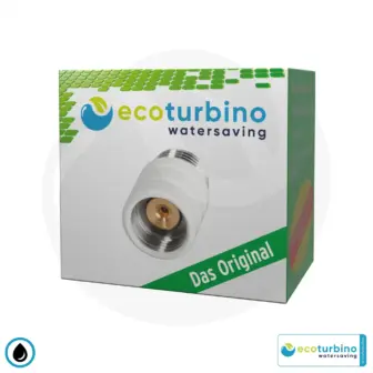 Waterbesparende doucheadapter ecoturbino® ET10L | wit | Bespaar water en energie (gas, elektriciteit) | Verminder de kosten tot 40% tijdens het douchen + het legen van de douchekop