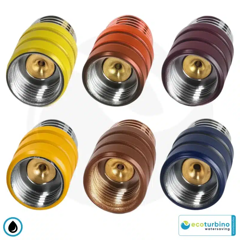 Deluxe Adaptador de ahorro de agua ecoturbino personalizado | Colores RAL