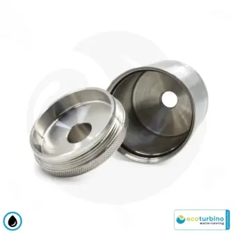 ecoturbino plus water filter | stainless steel housing 1/2" threaded connection for water-saving adapter