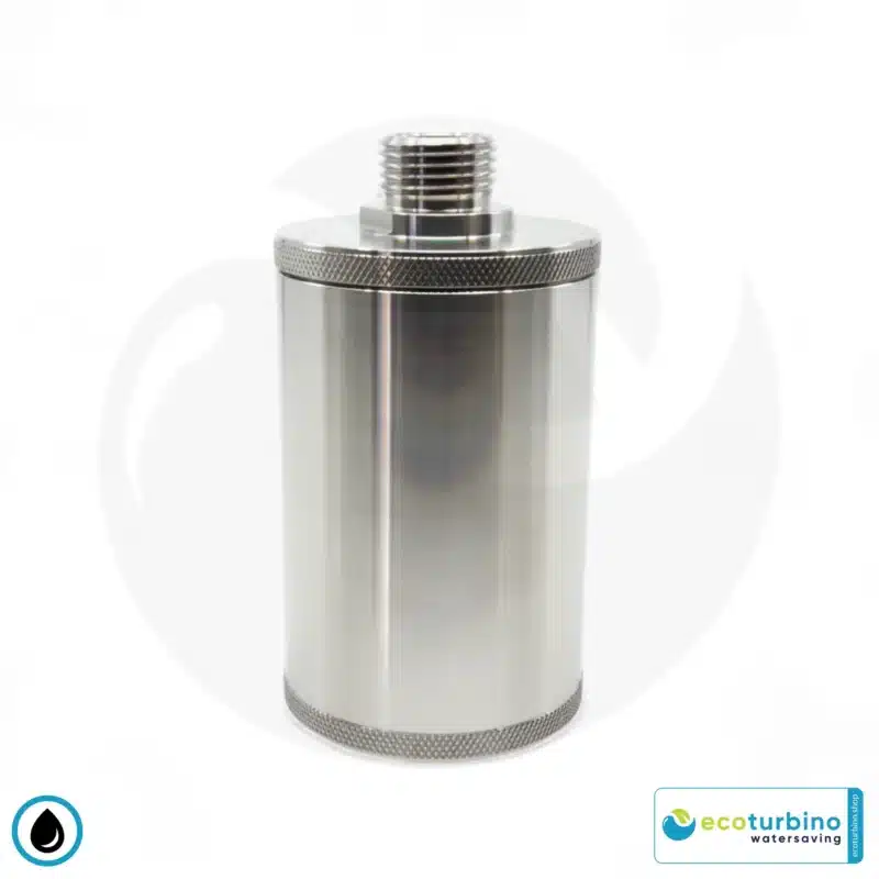 ecoturbino plus water filter | stainless steel housing 1/2" threaded connection for water-saving adapter